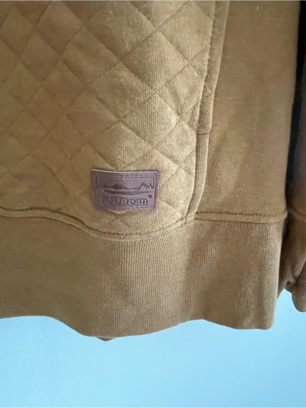 LL Bean Quilted Half-Zip Sweater in Brown - Picture 9 of 9